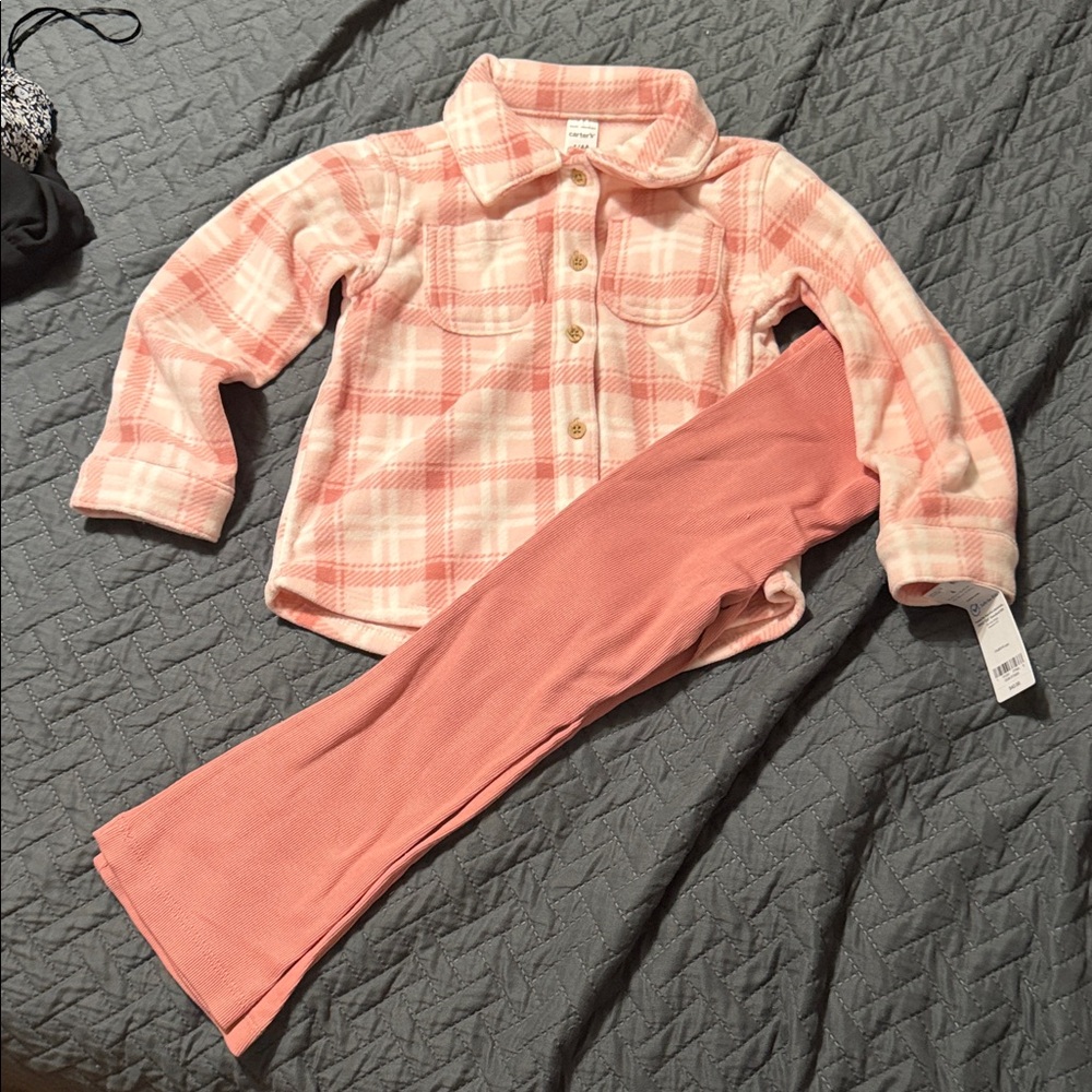 Carter's Pink Plaid Pajama Set 4T
